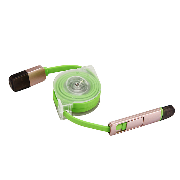 Retractable 2 in 1 combo usb cable DLRT201